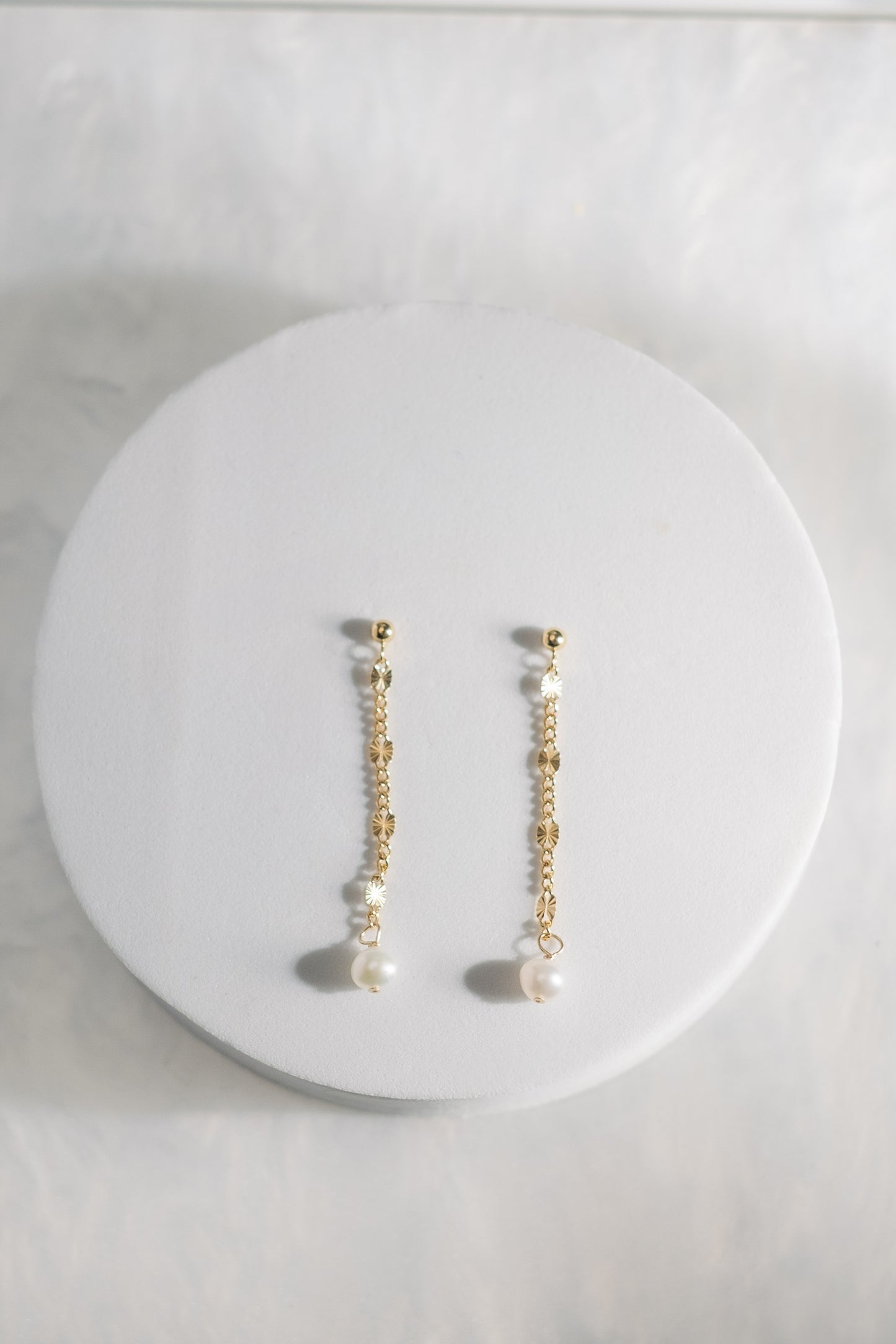 Hannah sunburst pearl earrings