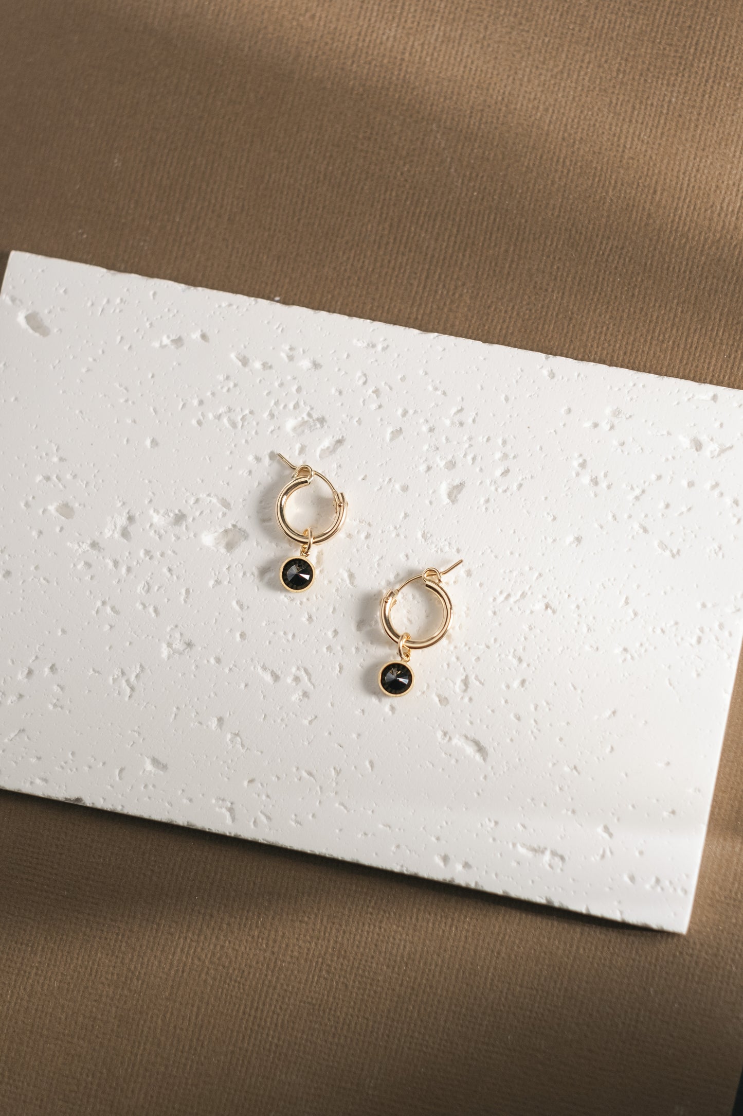 Gemstone hoop earrings