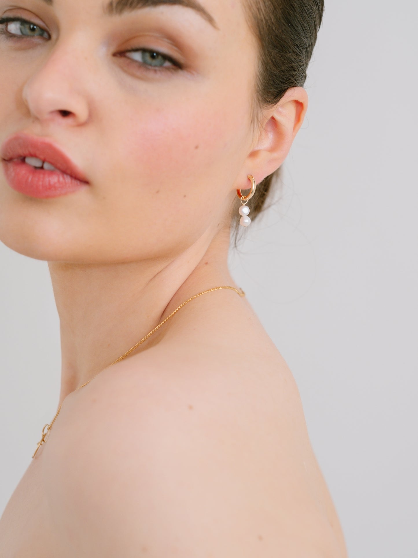 Bonnie pearl hoop earrings