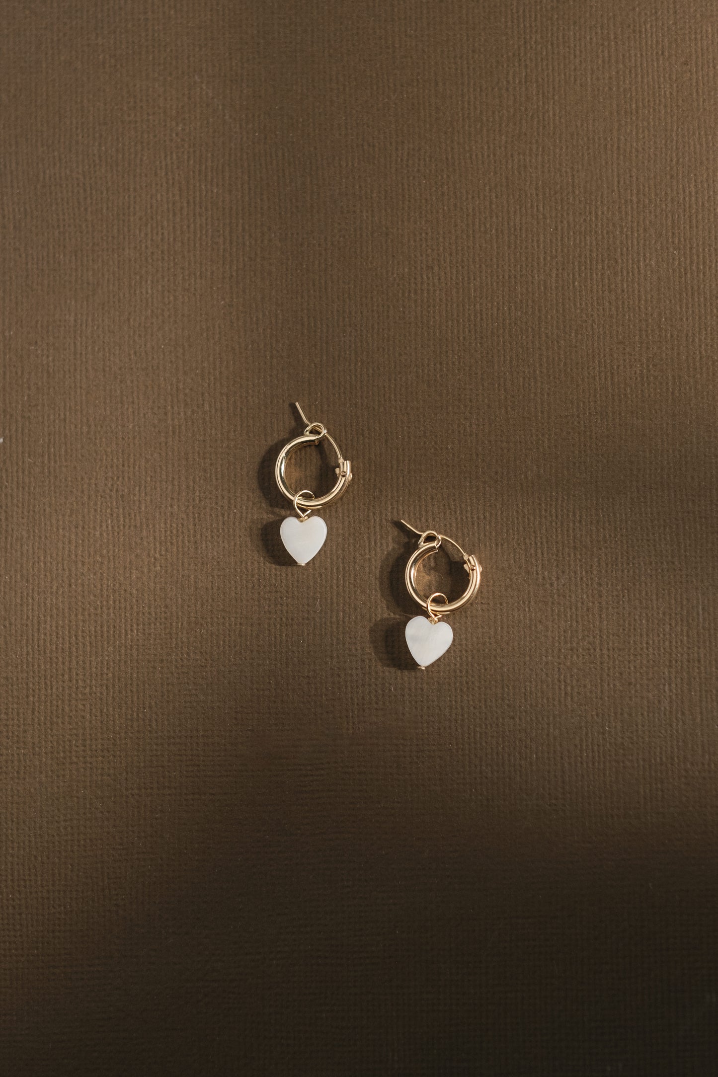 Pearl heart hoop earrings