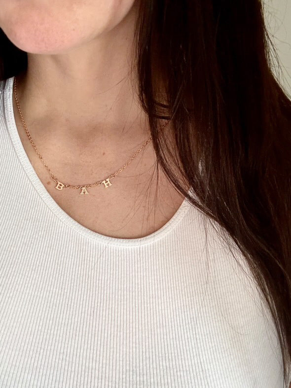 Dainty letter necklace