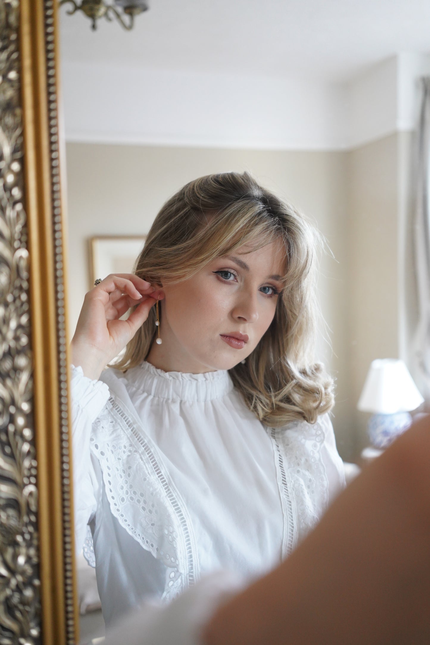 Lily pearl droplet earrings