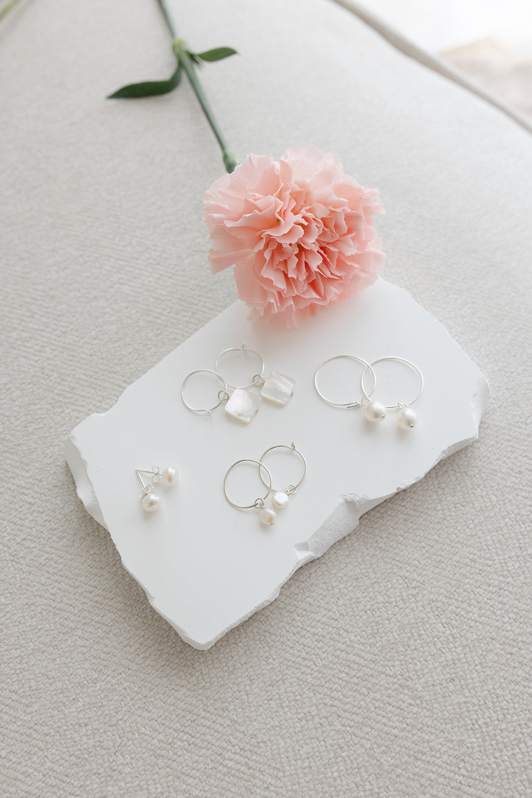 Betsy large Pearl hoop earrings