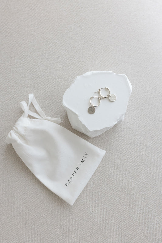Ivy textured hoop earrings