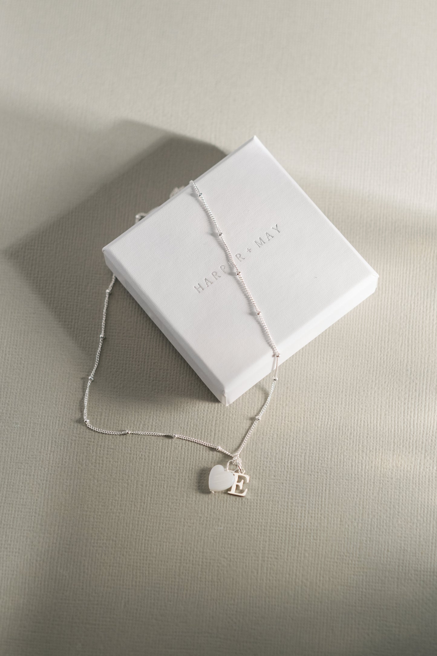 Pearl heart Initial necklace
