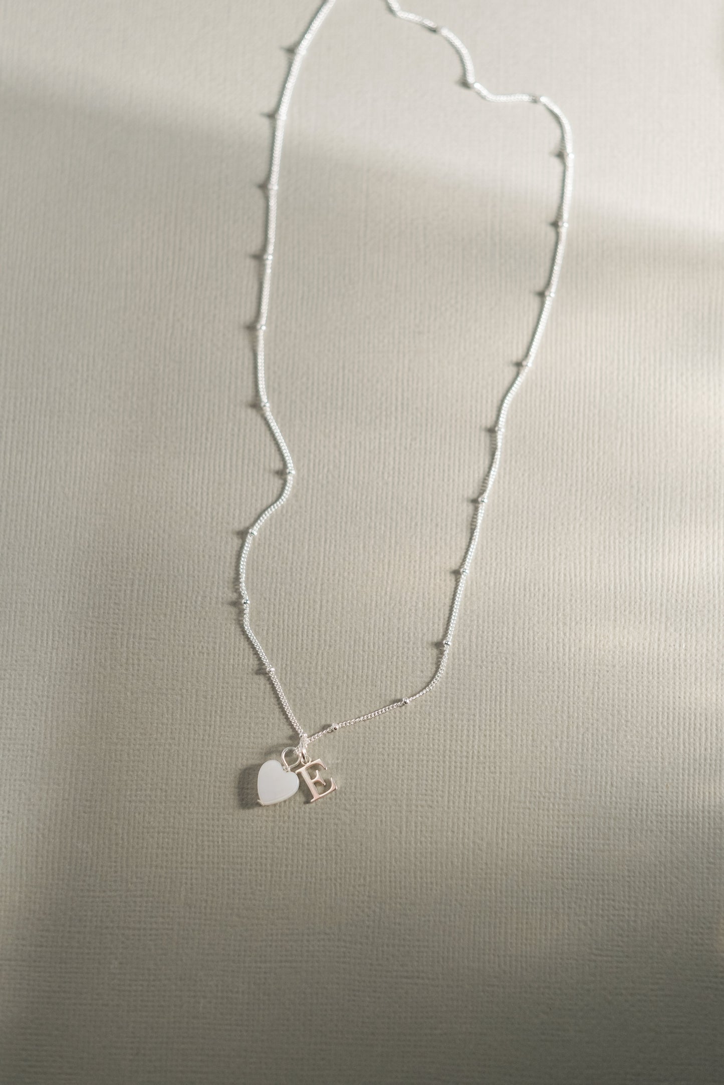 Pearl heart Initial necklace