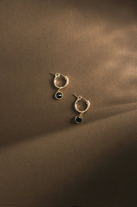 Gemstone hoop earrings