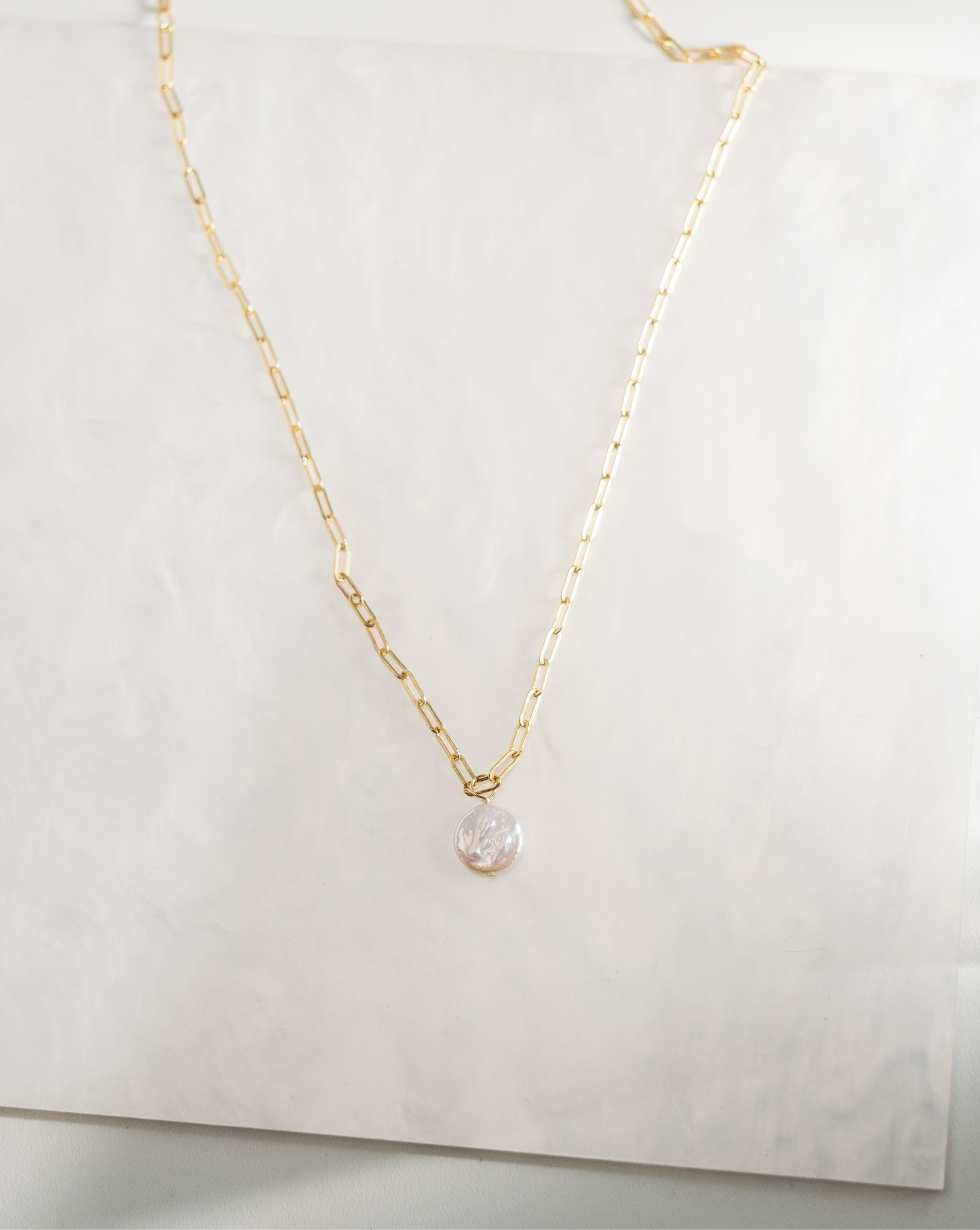 Pearl coin necklace