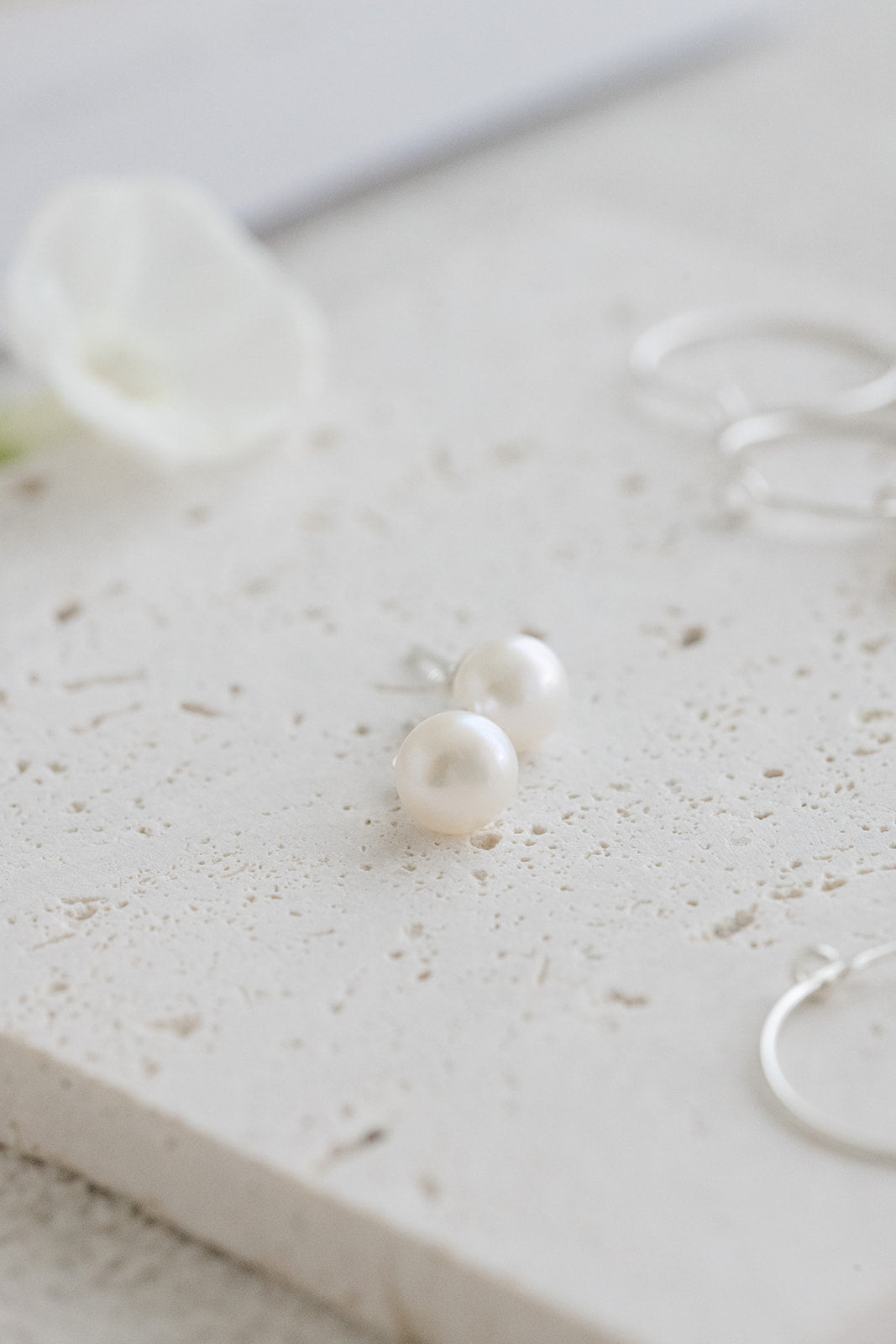 Pearl stud earrings