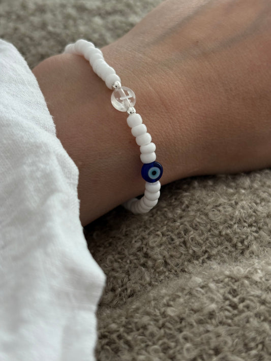 Evil eye initial bracelet