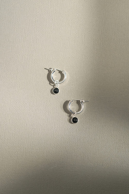 Gemstone hoop earrings