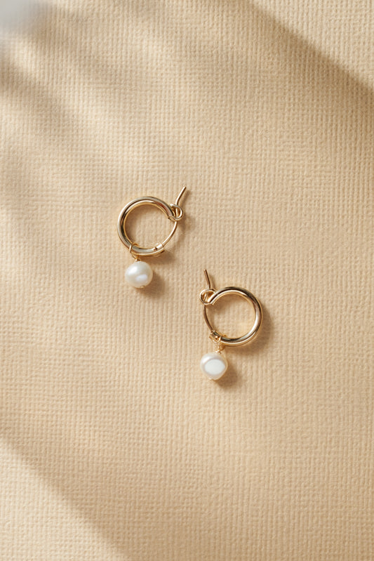 Kat Pearl hoop earrings