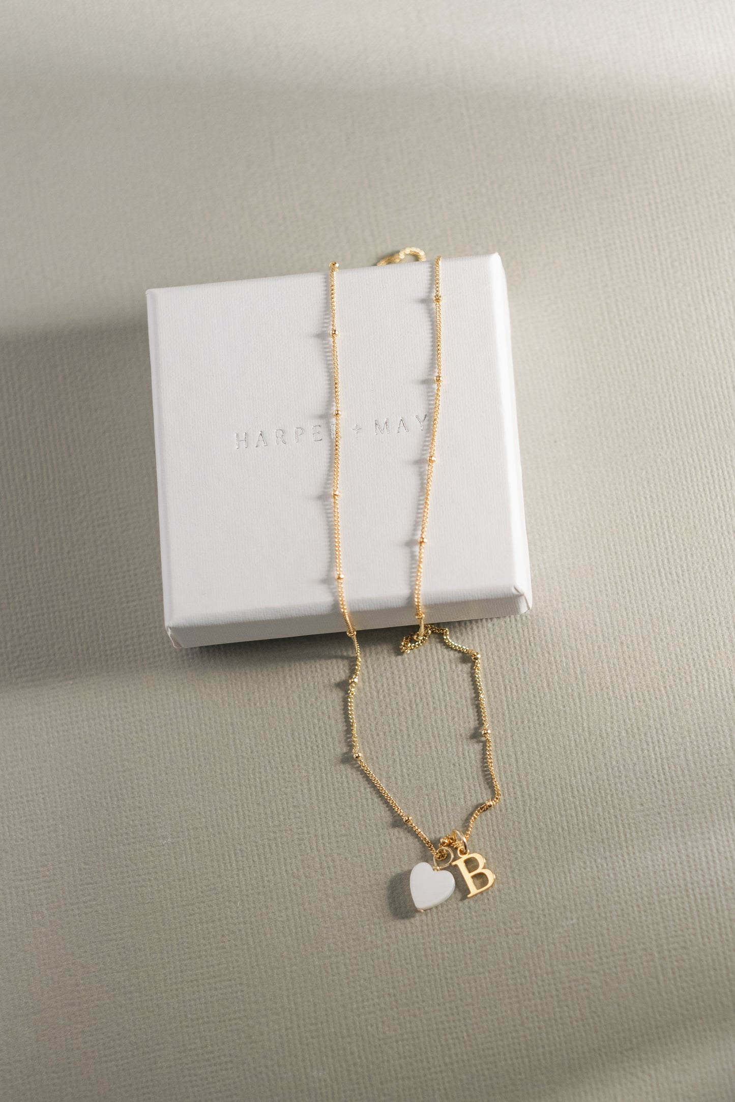 Pearl heart Initial necklace