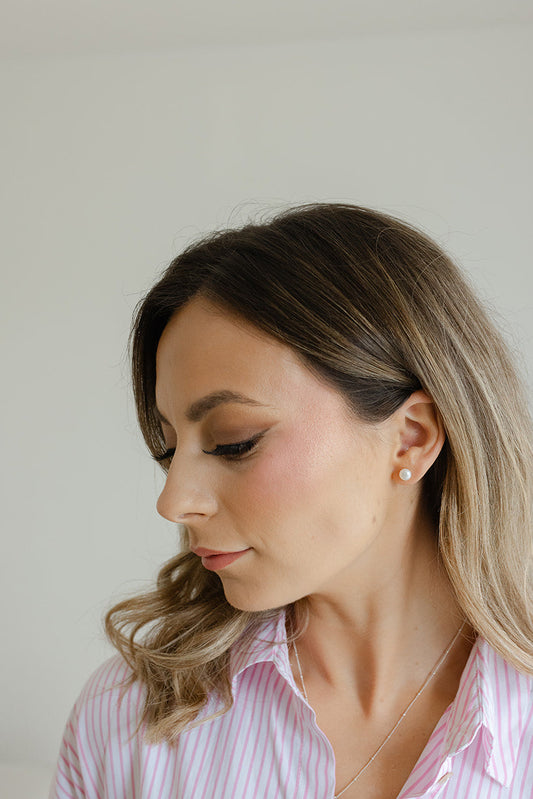 Pearl stud earrings